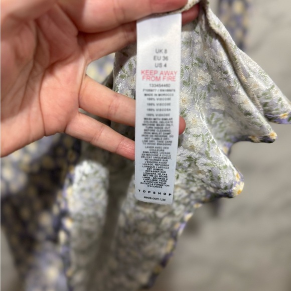 NEW TopShop Lavender Floral Long Sleeve Dress Size 4 - Picture 13 of 15